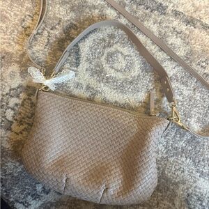 Quince mini taupe woven bag